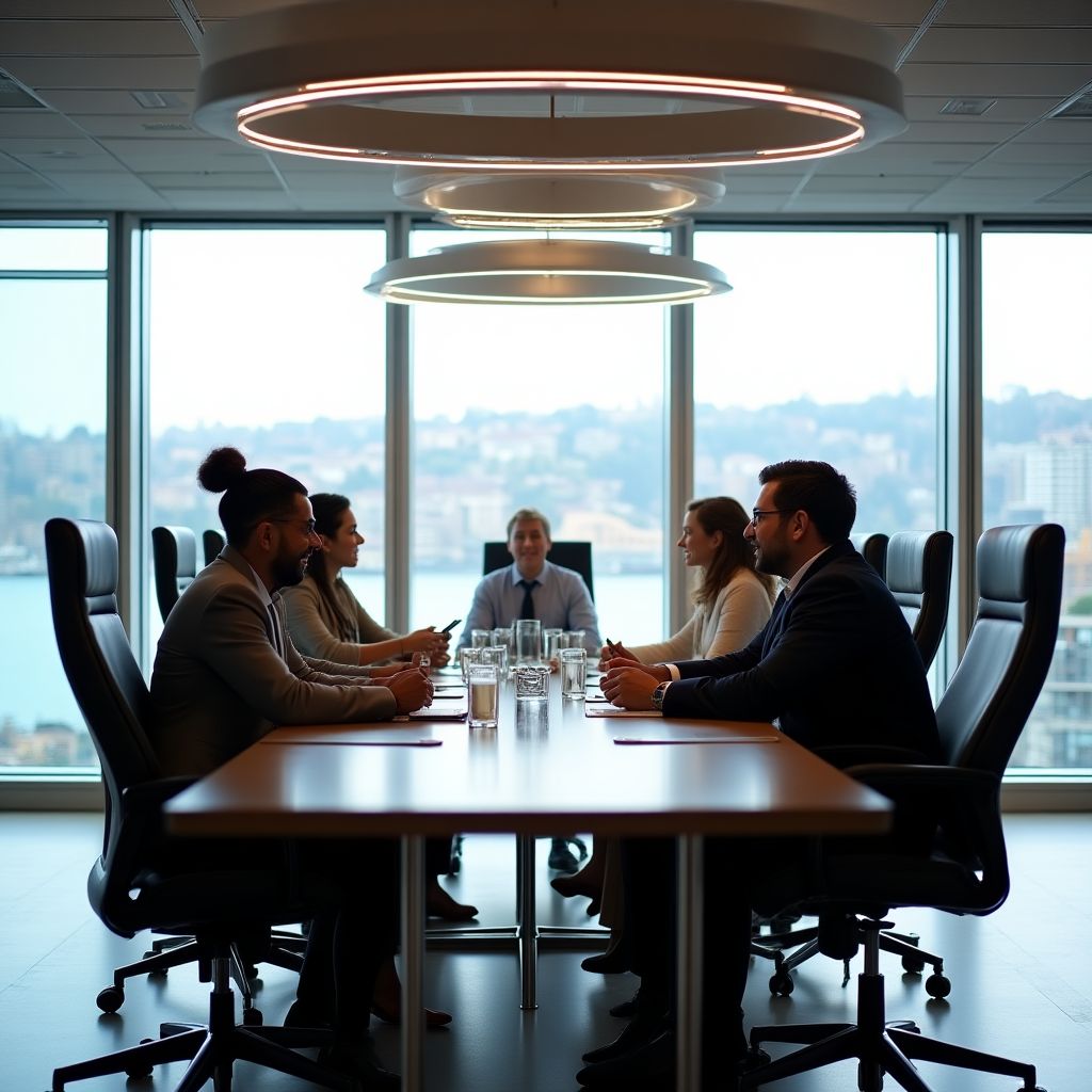 AusBizGuide modern Sydney office with team members collaborating