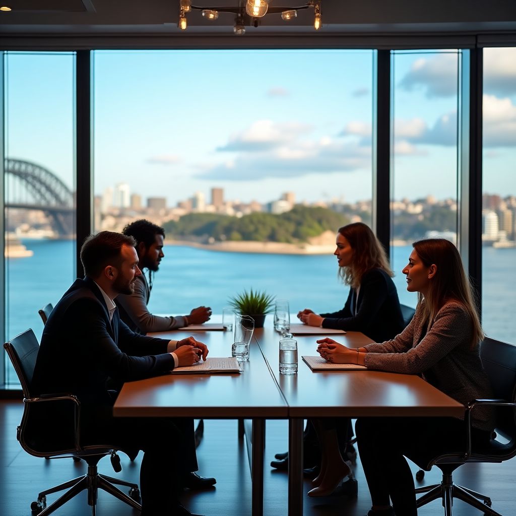 Business meeting in Sydney office